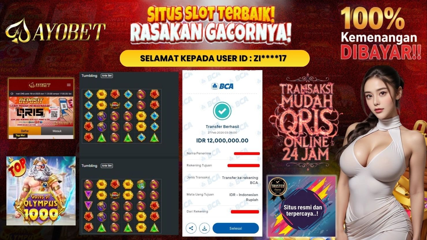 AYOBET JACKPOT SLOT GATES OF OLYMPUS 1000